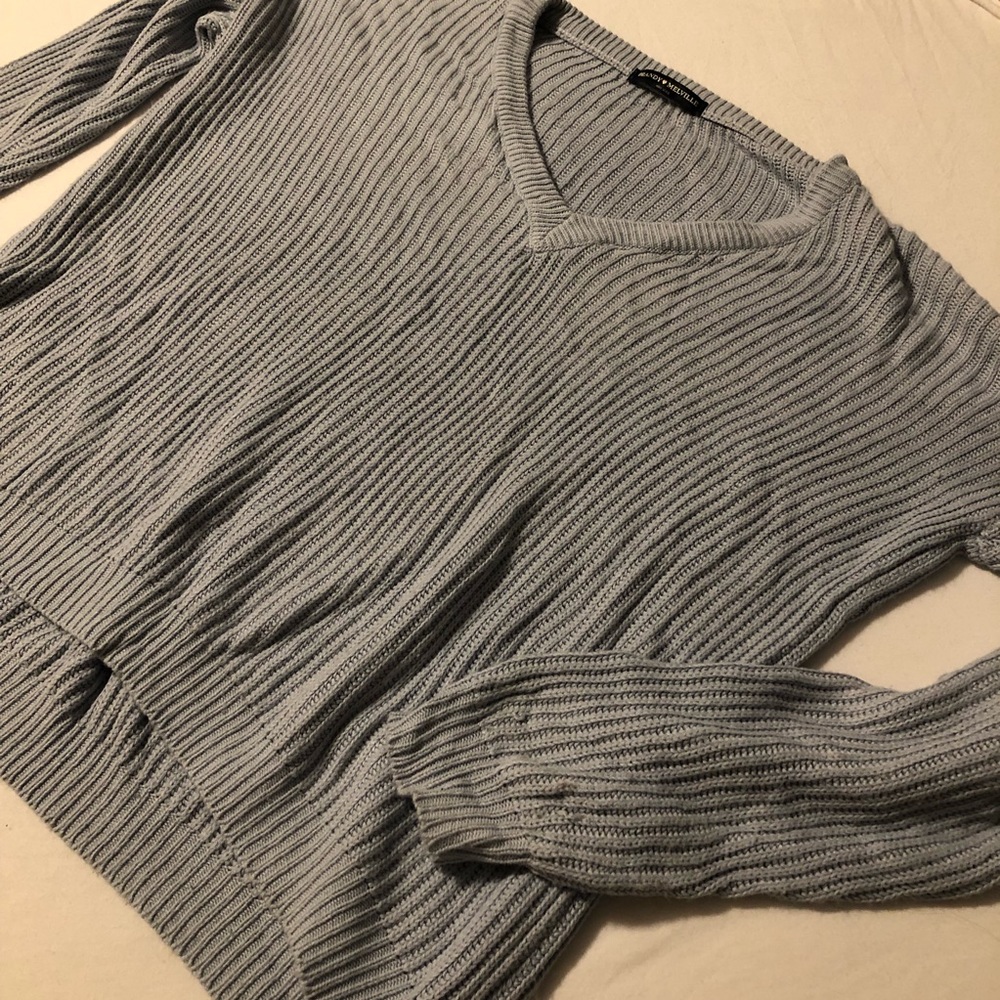 Vneck lightweight light blue sweater